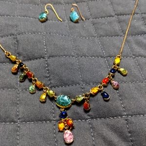 Fashion jewelry necklace and earrings set